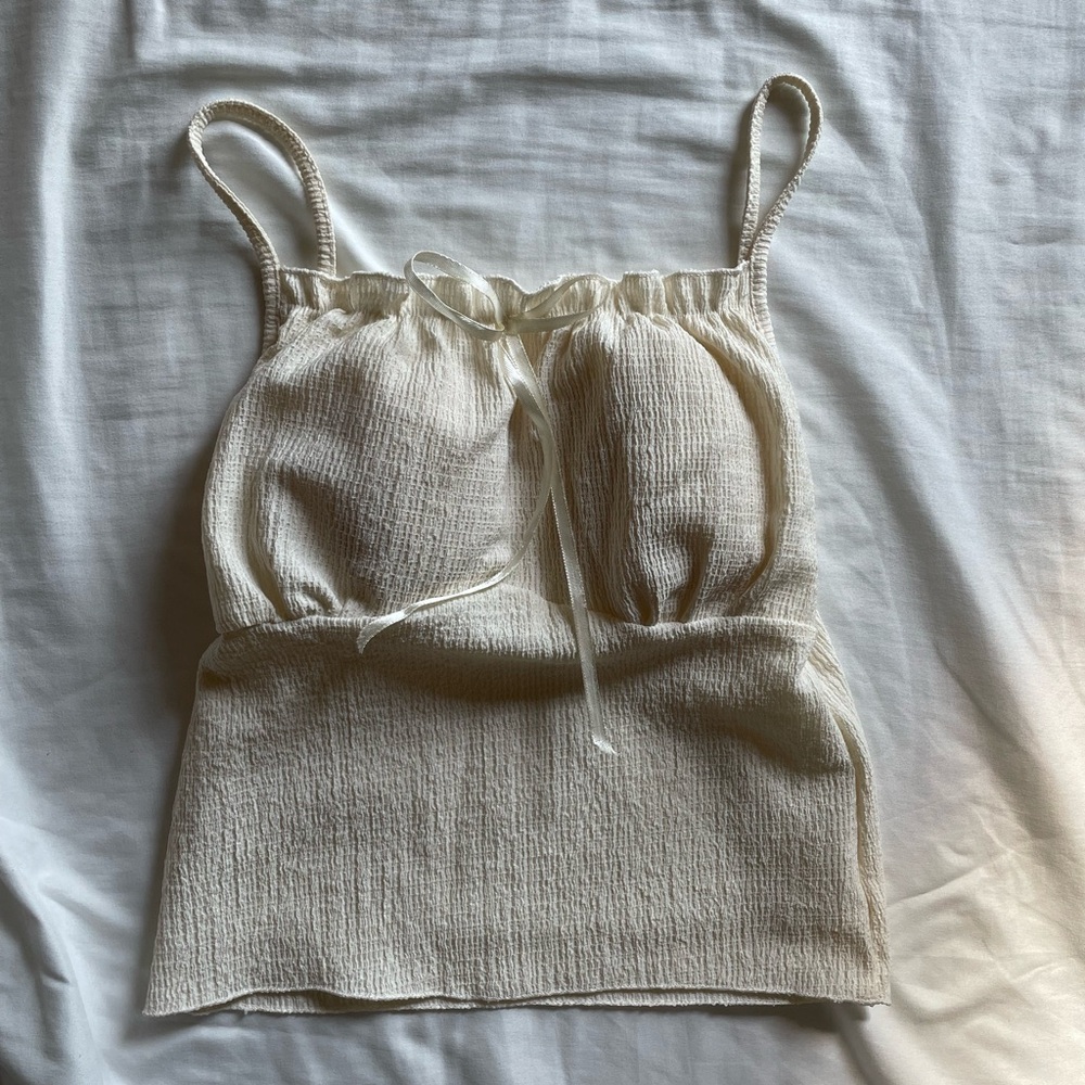 Elegant Cream Sleeveless Top